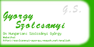 gyorgy szolcsanyi business card