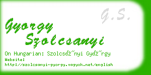 gyorgy szolcsanyi business card